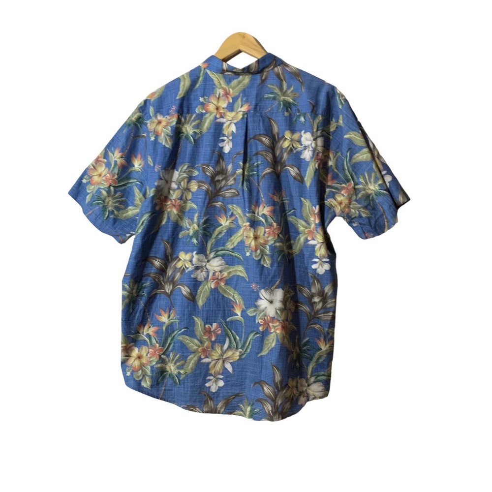 Arthouse men's tropical blue print short sleeve button shirt 100% cotton XL